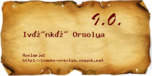 Ivánkó Orsolya névjegykártya
